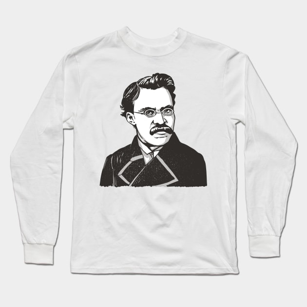 FRIEDRICH NIETZSCHE PORTRAIT Long Sleeve T-Shirt by madeinchorley